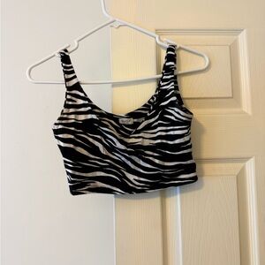 PacSun Black and White Zebra Print Tank Top
